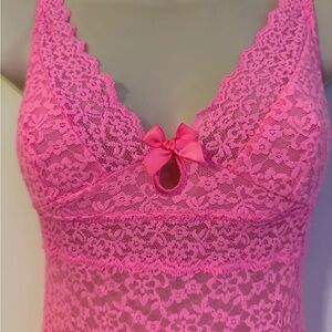 Vintage Victorias Secret Sexy Little Things Neon Pink Slip Dress M